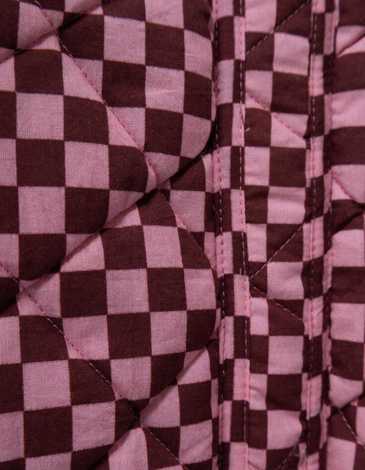 El bolso rosa estampado de cuadros bordado mensaje I.Code-7