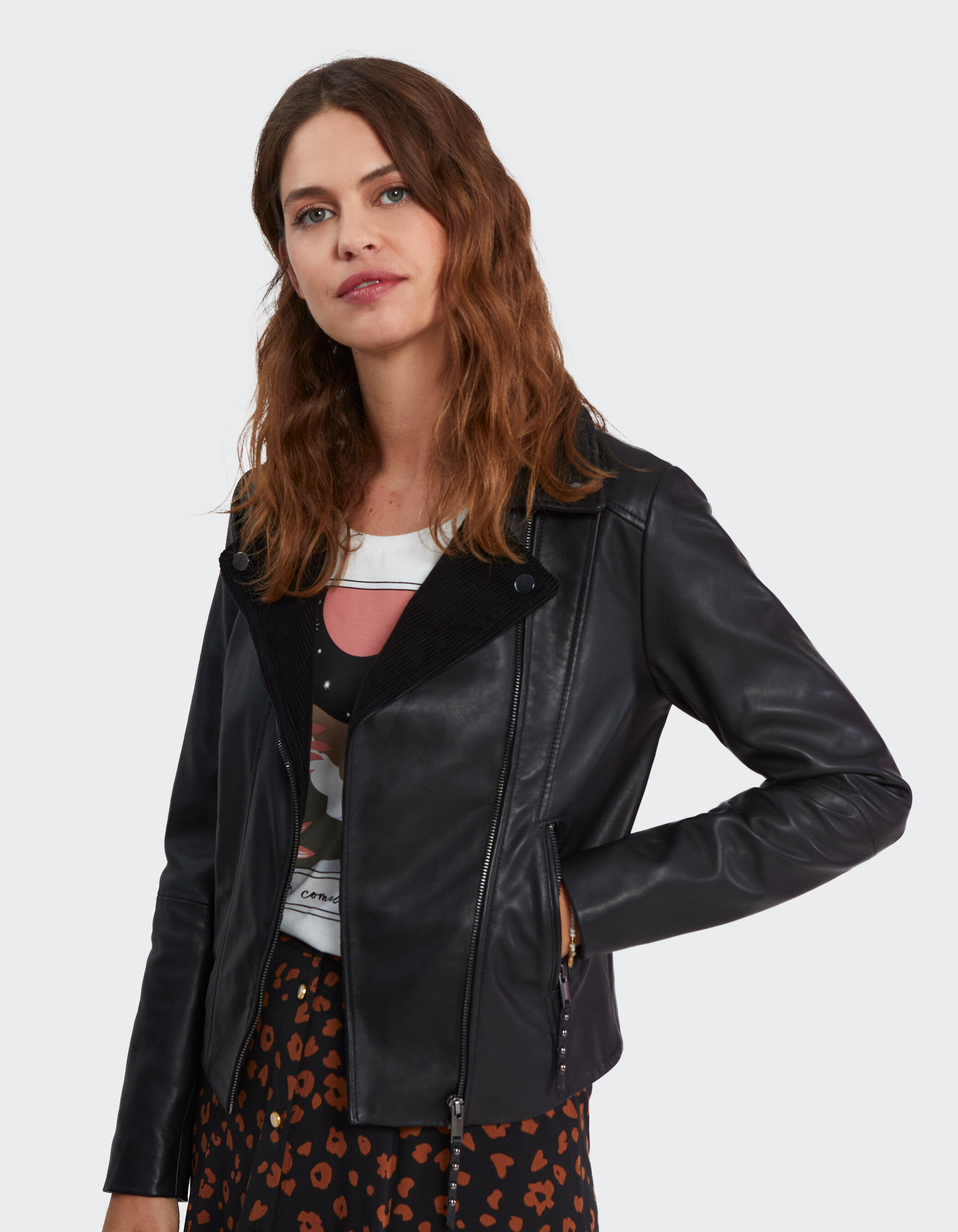 Blouson cuir esprit outlet