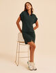 I.Code green zipped dress with polo collar-1