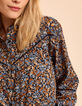 I.Code blue blouse with baroque flower print-4