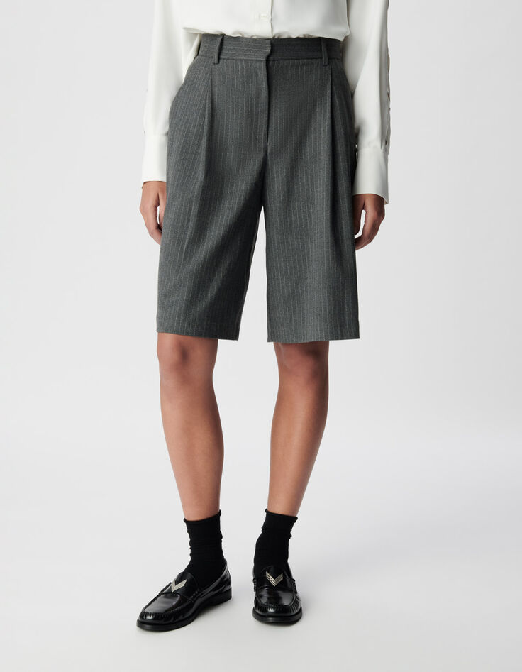 Grau gestreifte Tennis-Bermudas f&uuml;r Damen-2