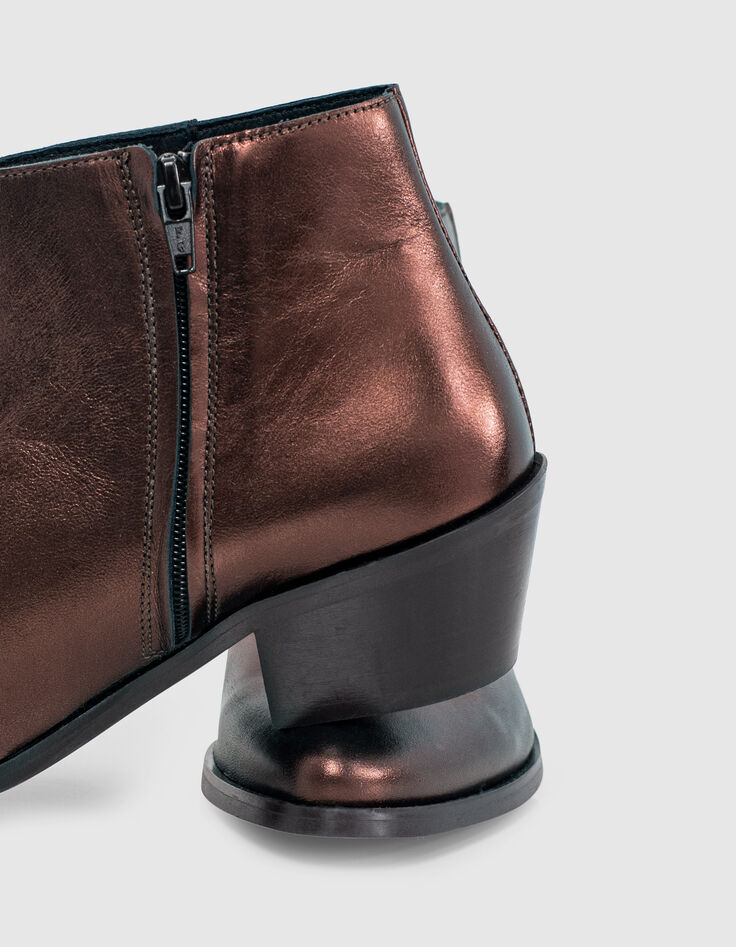 Boots terre brûlée en cuir métallisé I.Code-4