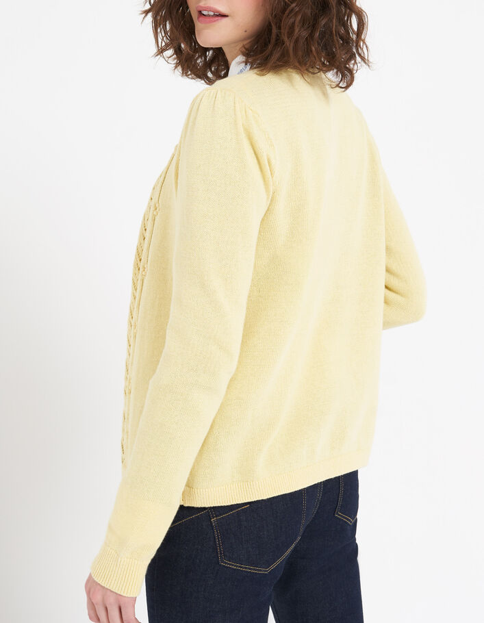 Cardigan ice yellow tricot à points fantaisie I.Code - I.CODE