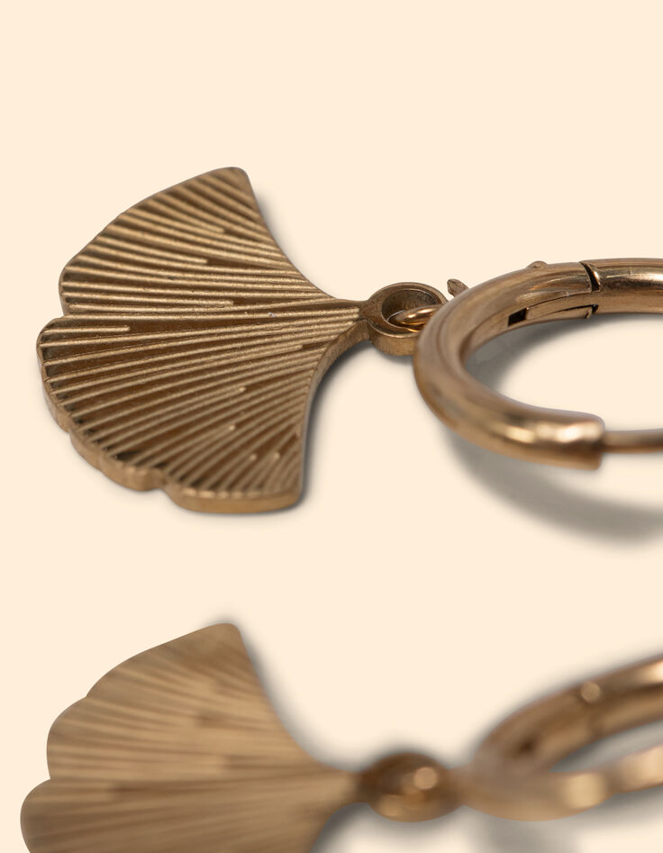 I.Code ginko leaf hoop earrings-4