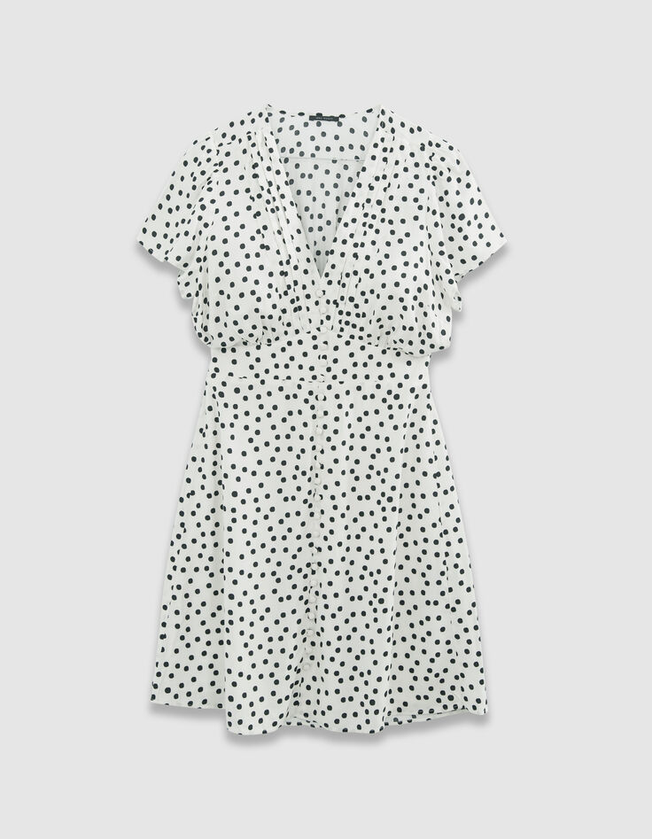 Wei&szlig;es Damenkleid mit Punkteprint-5