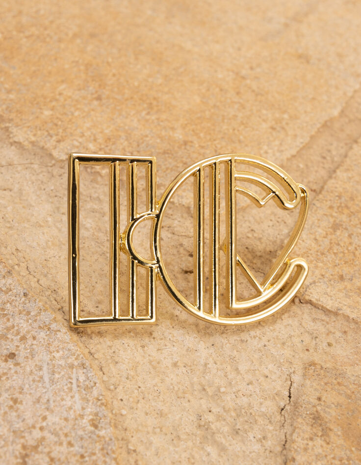 Broche monogramme métal doré I.Code-5 Broche monogramme métal doré I.Code-5