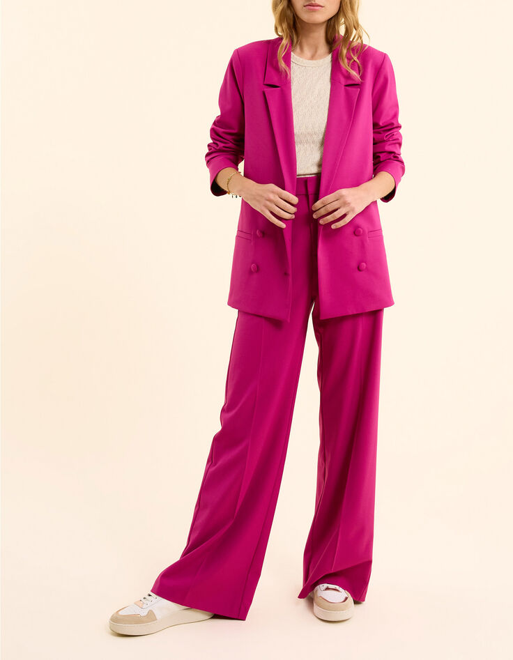 Purple suit pants with buttoned pockets I.Code-2