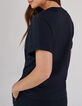 Marine top in twee materialen met rits I.Code-3