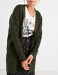 Empire-groen halflang vest in ribtricot I.Code-2