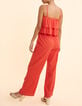 Combinaison-pantalon rouge broderie anglaise I.Code-5