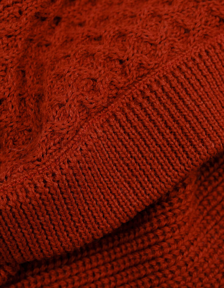 Pull brique tricot fantaisie I.Code-9