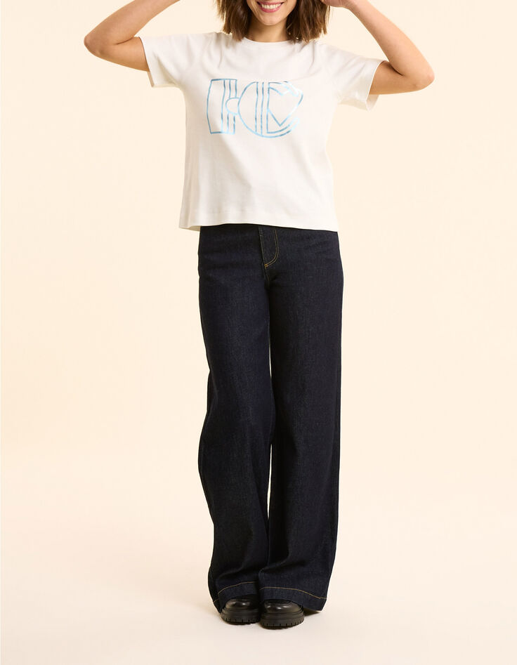 Kurzärmeliges weißes Maxi-T-Shirt mit Monogramm I.Code-4