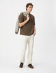 Khaki T-Shirt Wabenmuster R&uuml;ckseite-2