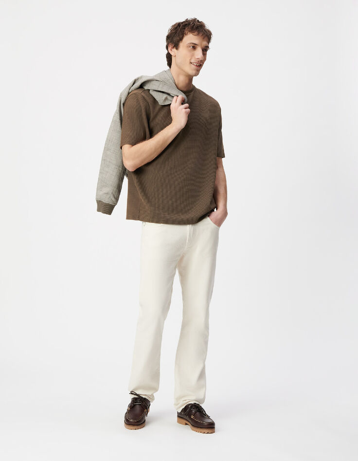 Khaki T-Shirt Wabenmuster R&uuml;ckseite-2