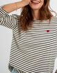 Matrozen-T-shirt strepen en geborduurd hart I.Code-2
