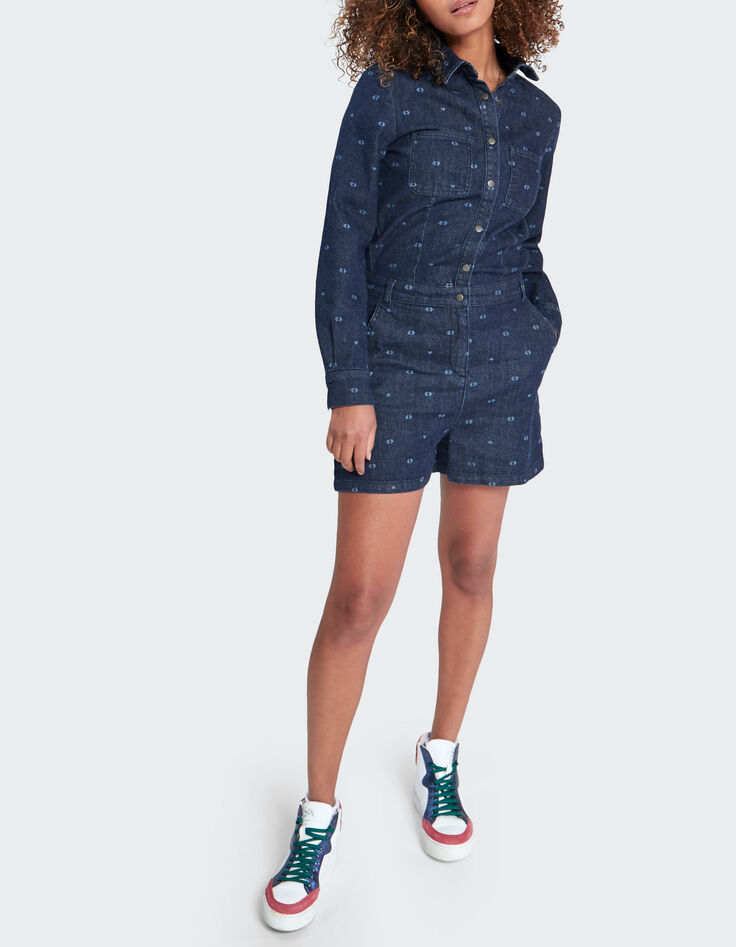 Combi short brut print monogrammes double cœurs I.Code-5 Combi short brut print monogrammes double cœurs I.Code-5