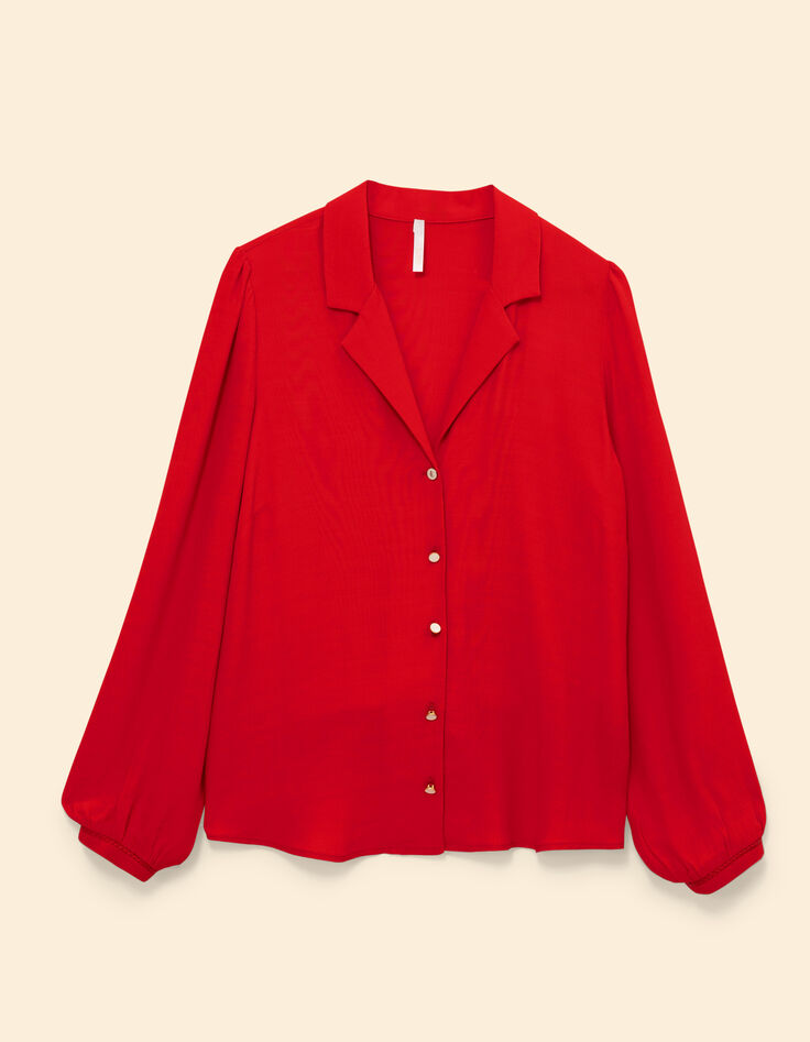 Chemise rouge fluide détail tresses I.Code-7