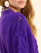 Cárdigan morado de punto calado de fantasía I.Code-6