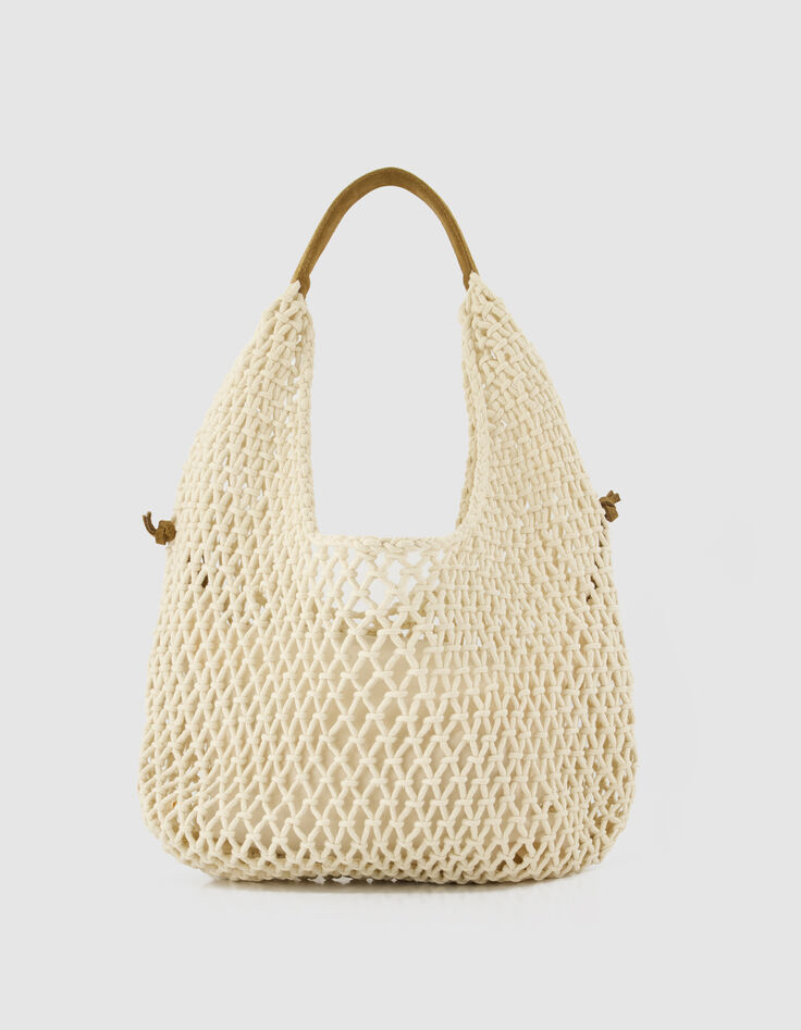 Hobo-Tasche beige geh&auml;kelt Damen-1