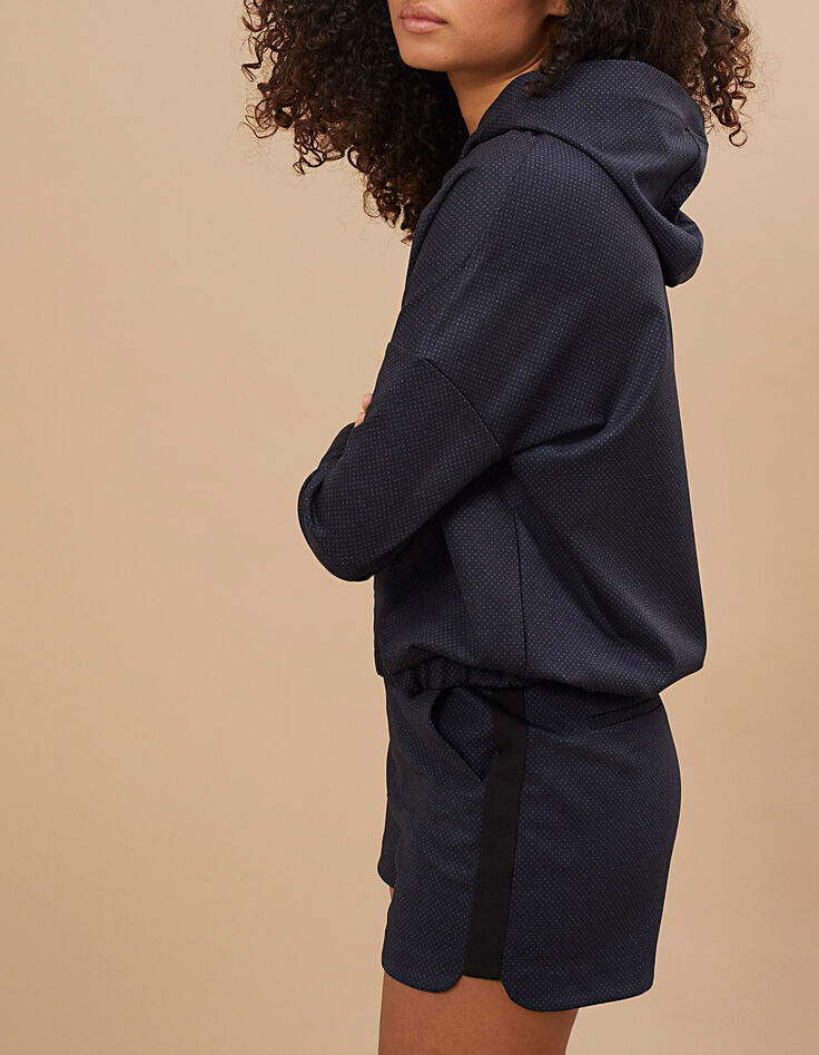 I.Code navy polka-dot print hoodie-4 I.Code navy polka-dot print hoodie-4