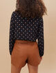 Blouse noire imprimé cachemire I.Code-2