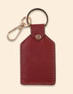 I.Code brown leather keyring with gold message-3