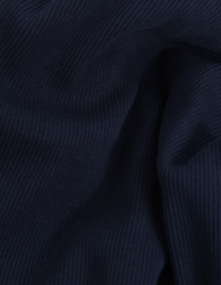 Marineblaues Damen-Tank-Top aus Rippstrick mit gesticktem Fischgr&auml;tenr&uuml;cken-6