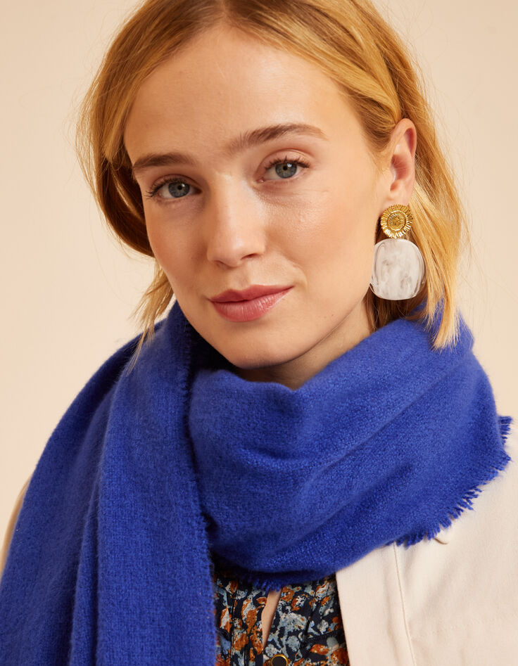 I.Code blue scarf with embroidered IC monogram-2