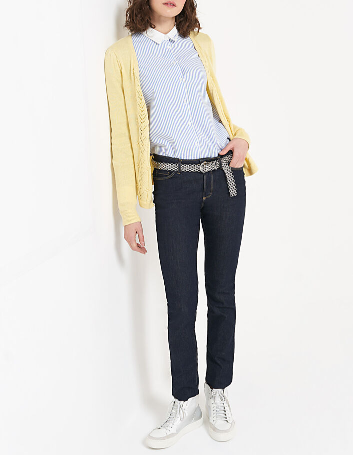 Cardigan ice yellow tricot à points fantaisie I.Code - I.CODE