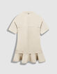 Kurzes beigefarbenes Trompe-l'oeil-Rockkleid Damen-6