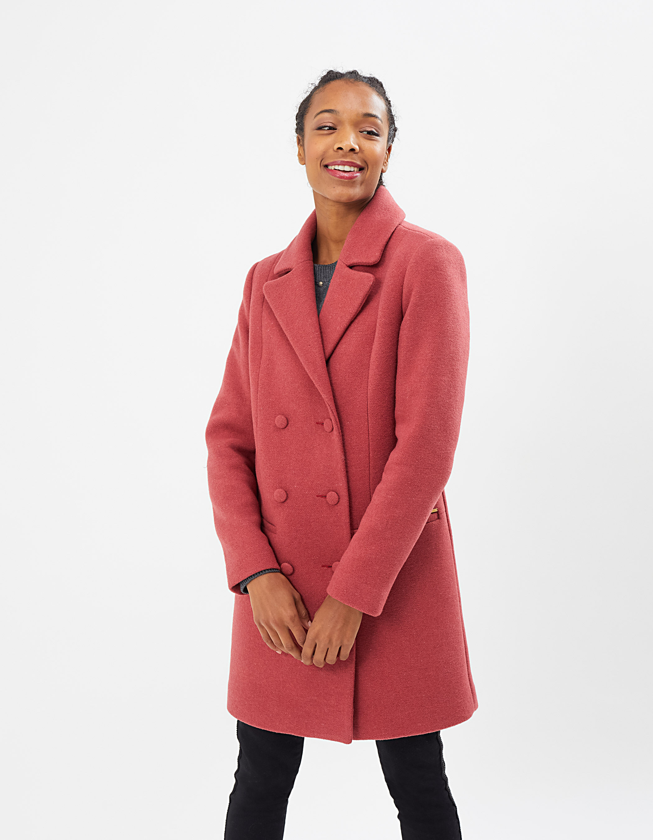 Manteau pivoine esprit caban I.Code