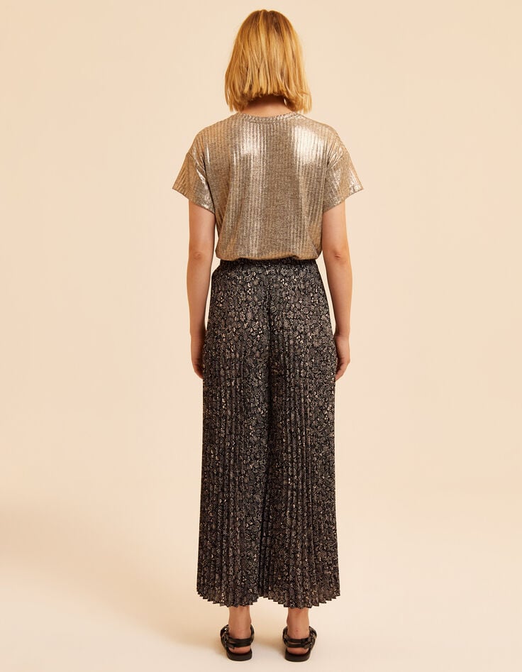 I.Code black paisley print pleated trousers-4 I.Code black paisley print pleated trousers-4