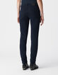 Damen slim Dunkelblaue chain back Jeans-3