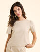 Top beige cropped boutonné I.Code-6