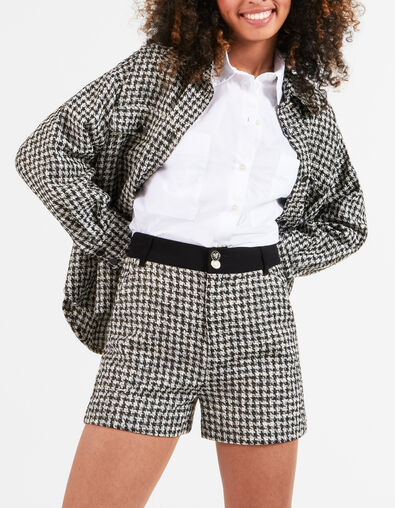 Shorts negros lana pata de gallo I.Code