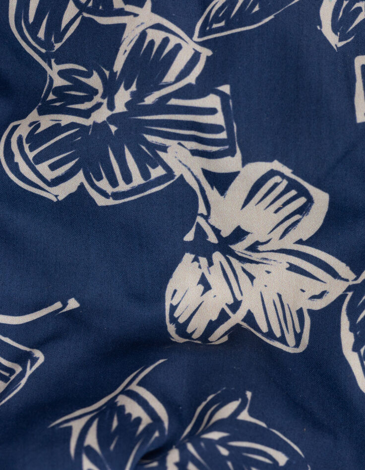 Robe fines bretelles marine imprimé maxi fleurs I.Code-8