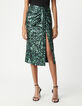 Gr&uuml;ner Rock mit Metallic-Camouflage-Print f&uuml;r Damen-2
