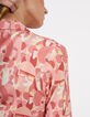 I.Code crimson red shirt with women print-4