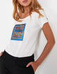 Gebroken wit T-shirt bio blauwe tekst I.Code -4