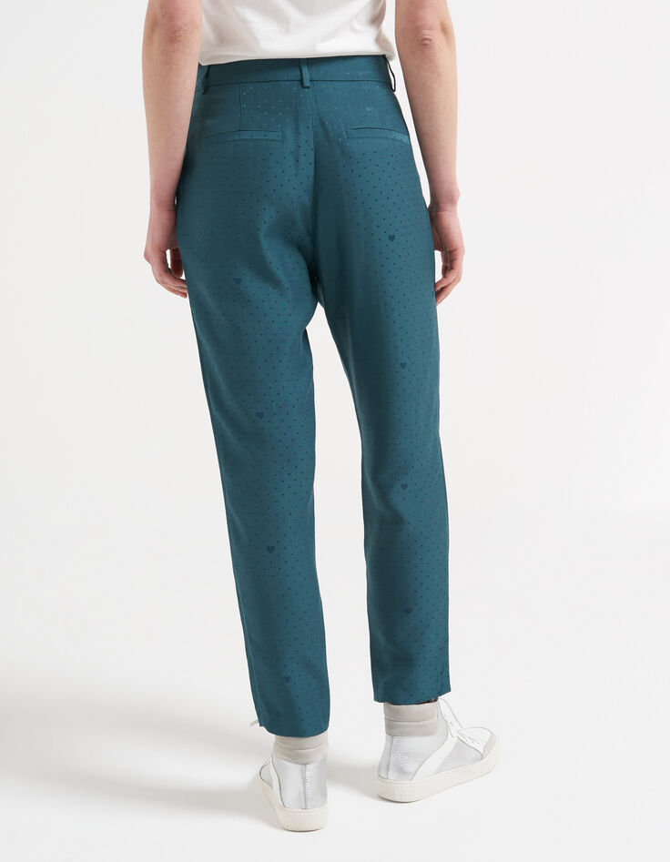 Geklede broek sea green stippen en hartjes I.Code-3