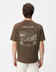 Khaki T-Shirt Wabenmuster R&uuml;ckseite-3