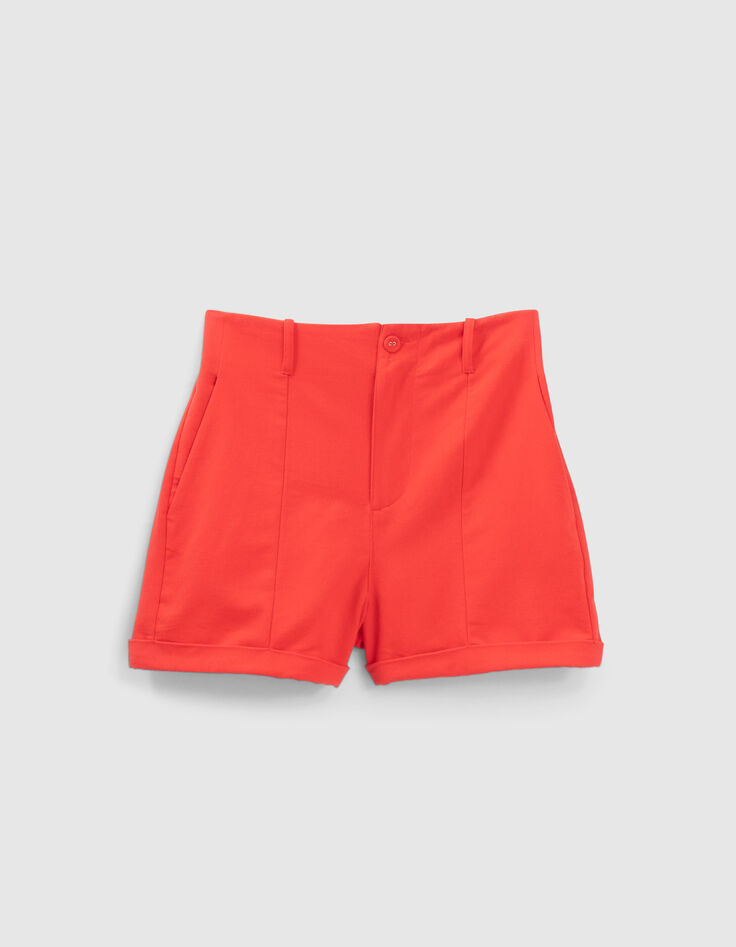 I.Code cherry shorts with seaming on front-5