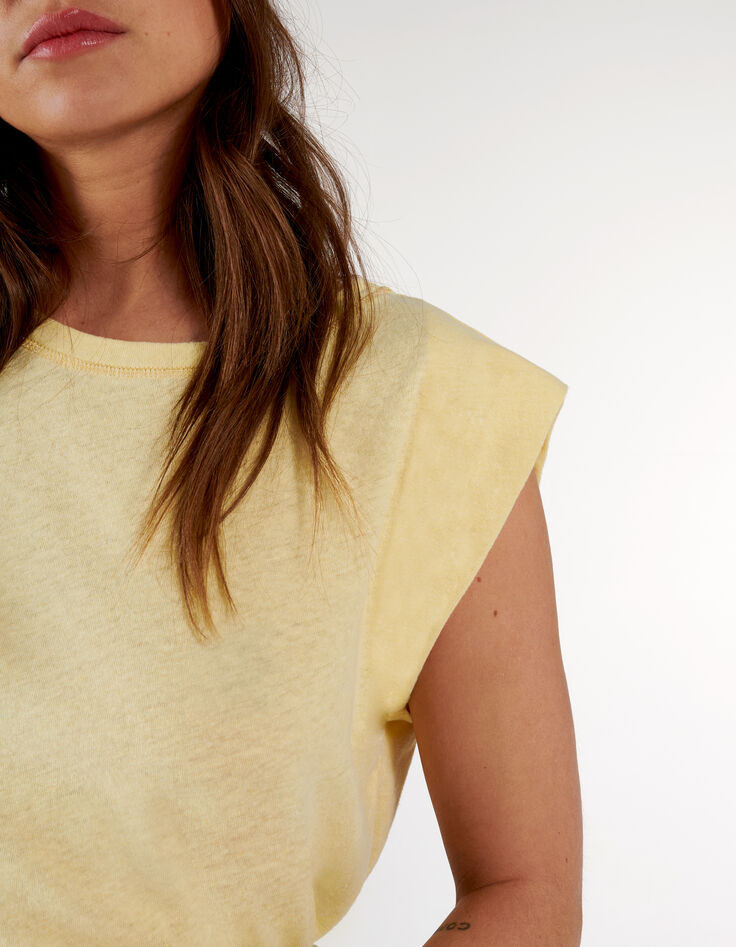 Gelbes T-Shirt mit goldfarbener Naht I.Code-6