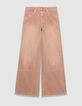 Rosa weite Damenjeans hoher Bund MILA-5