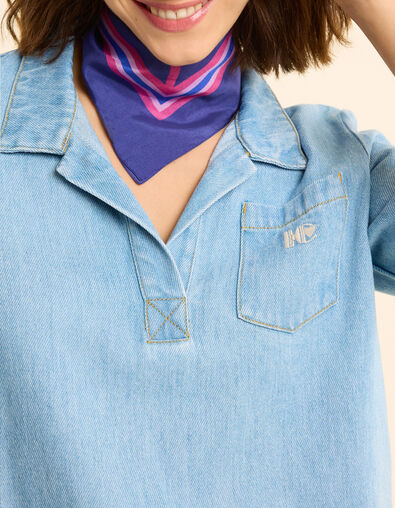 Top en jean bleu esprit vareuse I.Code