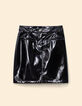 I.Code black vinyl short skirt-6