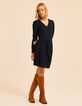Robe marine effet drapé côté I.Code-1