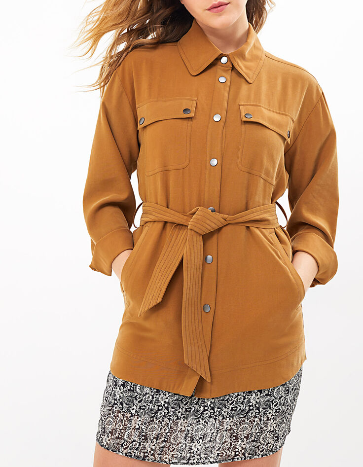 Veste saharienne mi-longue camel I.Code-2