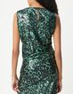Gr&uuml;nes Damen-Top mit Metallic-Camouflage-Druck-3