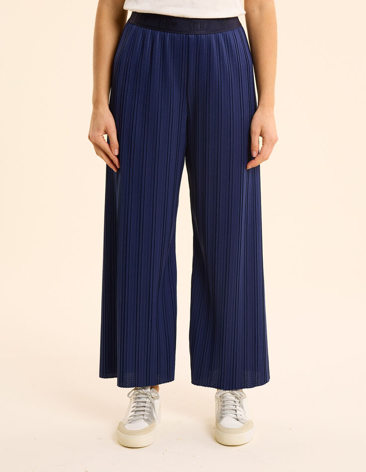 Pantalon large indigo plissé I.Code-3